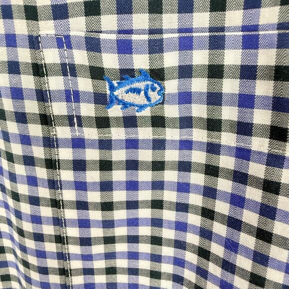 Southern Tide Men's Casual Shirt Button Down Blue Plaid Check - Picture 3 of 7